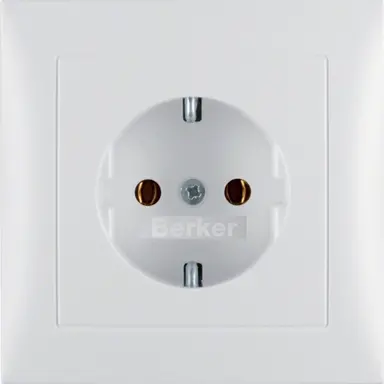 Berker 47429909 wandcontactdoos randaarde voor afzonderlijke montage S1/B3/B7 wit mat