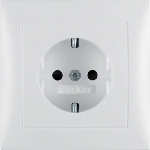 Berker 47229909 wandcontactdoos randaarde kindveilig voor afzonderlijke montage S1/B3/B7 wit mat