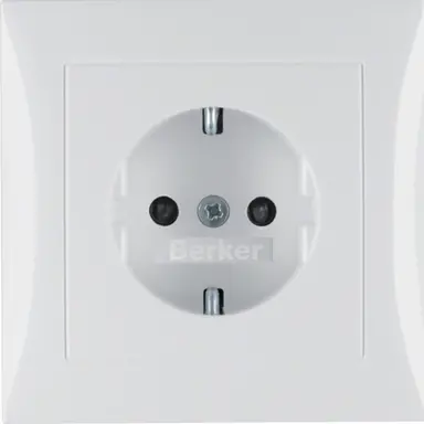 Berker 47228989 wandcontactdoos randaarde kindveilig voor afzonderlijke montage S1/B3/B7 wit glans