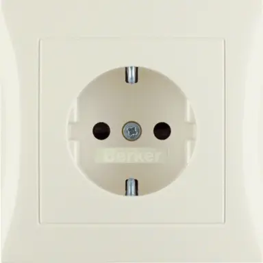 Berker 47228982 wandcontactdoos randaarde kindveilig voor afzonderlijke montage S1/B3/B7 creme glans