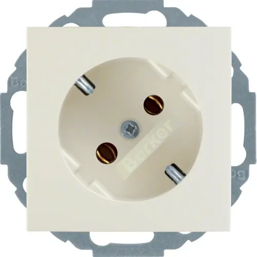 Berker 47278982 wandcontactdoos randaarde 45 graden gedraaid S1/B3/B7 creme glans