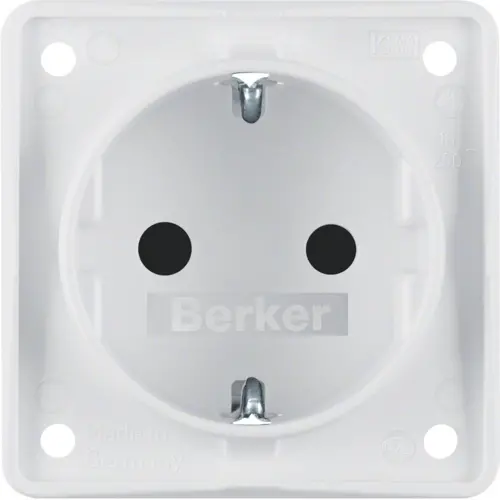 Berker 947792502 Integro Flow wandcontactdoos randaarde kindveilig steekklemmen wit mat
