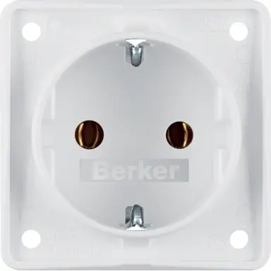 Berker 947782502 Integro Flow wandcontactdoos randaarde steekklemmen wit mat