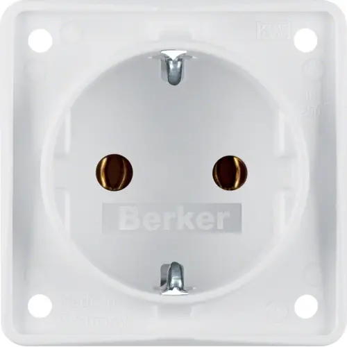 Berker 947782502 Integro Flow wandcontactdoos randaarde steekklemmen wit mat