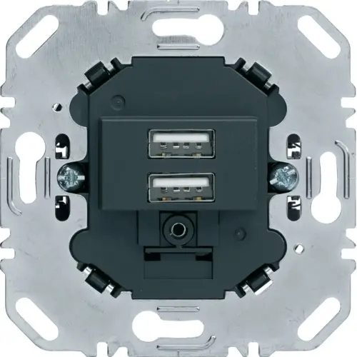 Berker 260205 USB-wandcontactdoos 2-voudig 3A antraciet mat standaard OP=OP