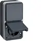 Berker 47803525 W1 combinatie wisselschakelaar en wandcontactdoos kindveilig compleet grijs