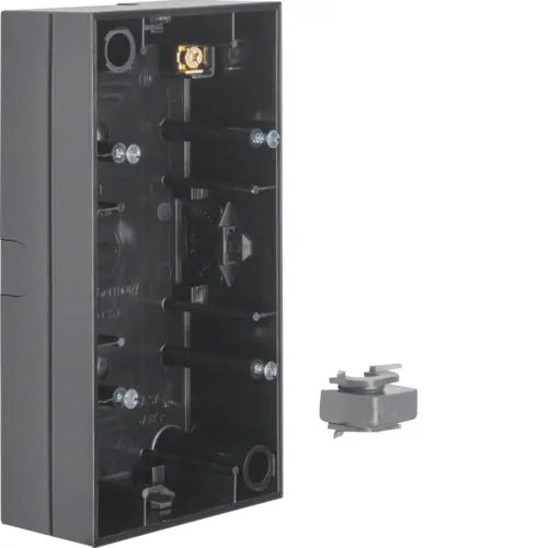Berker 10428935 opbouwbak 2-voudig R3 zwart glans