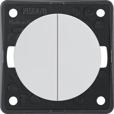 Berker 936752509 Integro Flow serie impulsdrukker 2x maakcontact wit glans