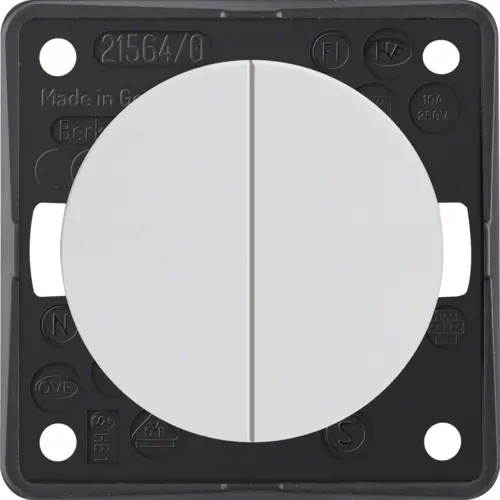Berker 936752509 Integro Flow serie impulsdrukker 2x maakcontact wit glans
