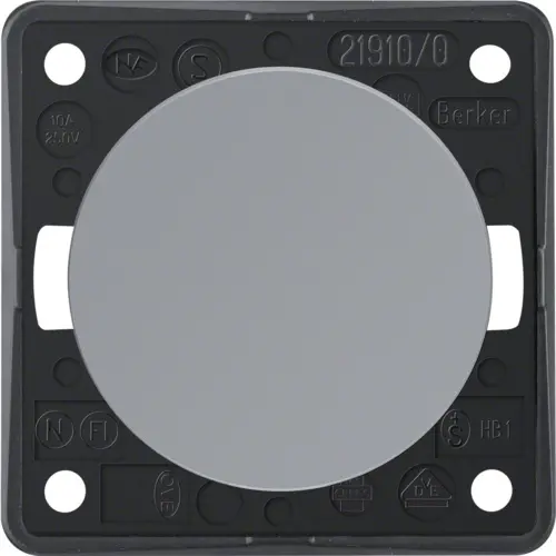 Berker 936712507 Integro Flow pulsdrukker maakcontact grijs glans