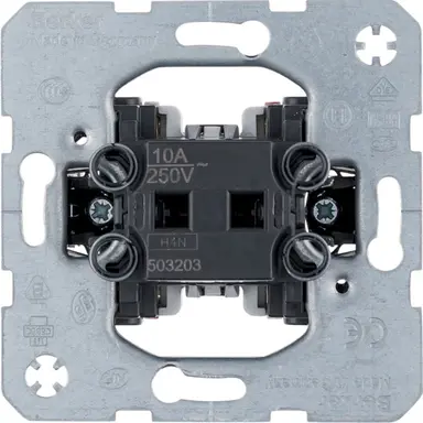 Berker 503203 pulsdrukker verbreekcontact en maakcontact 2x ingang 10A met spreidklemmen