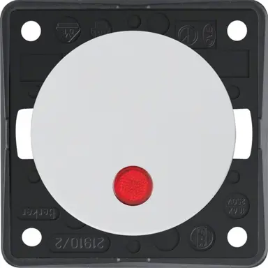 Berker 937522509 Integro Flow uitschakelaar 2-polig 10 AX met controleverlichting wit glans