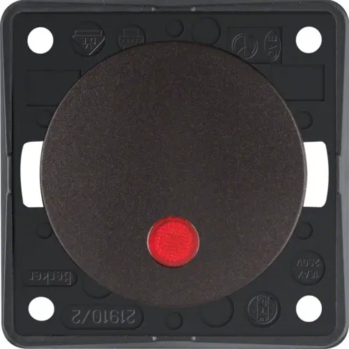 Berker 937522501 Integro Flow uitschakelaar 2-polig 10 AX met controleverlichting bruin mat
