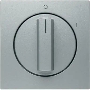 Berker 11501404 draaiknop voor draaischakelaar aan/uit met opdruk 0-1 S1/B3/B7 aluminium mat
