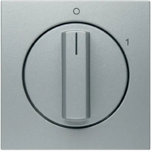 Berker 11501404 draaiknop voor draaischakelaar aan/uit met opdruk 0-1 S1/B3/B7 aluminium mat