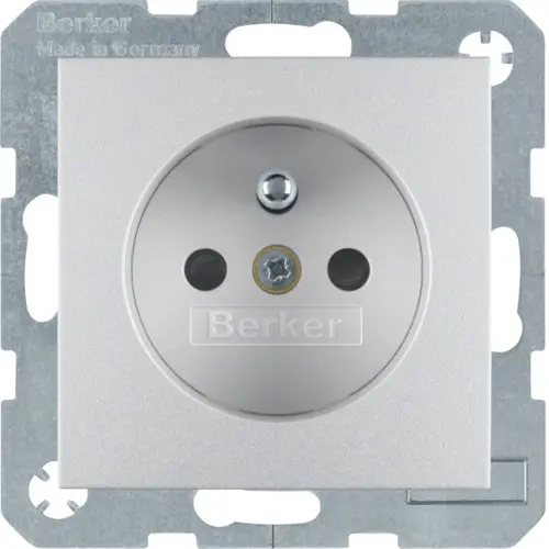 Berker 6765761404 wandcontactdoos penaarde kindveilig S1/B3/B7 aluminium mat