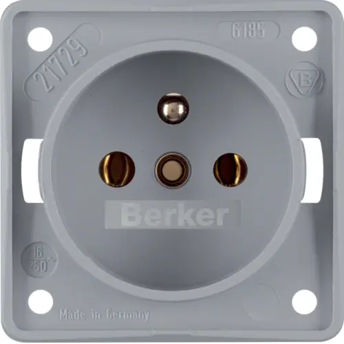 Berker 961852506 Integro Flow wandcontactdoos penaarde grijs mat