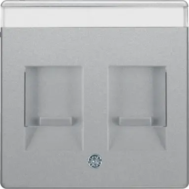 Berker 11816084 centraalplaat modular jack 2-voudig Q1/Q3/Q7 aluminium