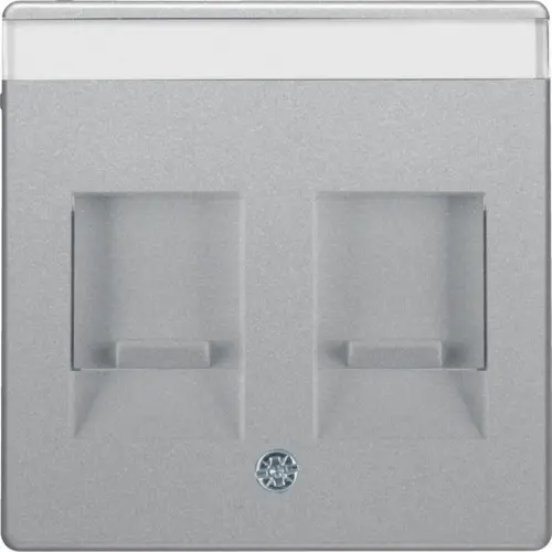 Berker 11816084 centraalplaat modular jack 2-voudig Q1/Q3/Q7 aluminium