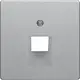 Berker 14076084 centraalplaat RJ45 wandcontactdoos 1-voudig Q1/Q3/Q7 aluminium