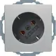 Berker 47276084 wandcontactdoos randaarde 45 graden gedraaid Q1/Q3/Q7 aluminium
