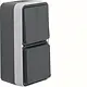 Berker 47903525 W1 combinatie serieschakelaar en wandcontactdoos kindveilig compleet grijs