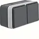 Berker 47843535 W1 wandcontactdoos randaarde 2-voudig kindveilig horizontaal compleet grijs