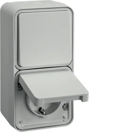 Berker 47803522 W1 combinatie wisselschakelaar en wandcontactdoos kindveilig compleet wit