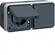 Berker 47753545 W1 wandcontactdoos 2-voudig randaarde kindveilig horizontaal compleet grijs