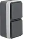 Berker 47703555 W1 wandcontactdoos randaarde 2-voudig kindveilig verticaal compleet grijs
