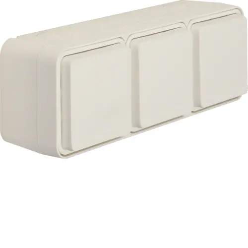 Berker 47733512 W1 wandcontactdoos 3-voudig horizontaal compleet wit