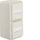 Berker 47703532 W1 wandcontactdoos met randaarde en tekstveld 2-voudig verticaal compleet wit