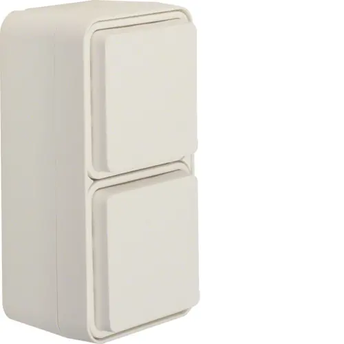Berker 47703522 W1 wandcontactdoos 2-voudig randaarde verticaal compleet wit
