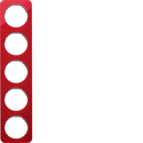 Berker 10152349 afdekraam 5-voudig R1 transparant rood acryl wit