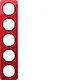 Berker 10152344 afdekraam 5-voudig R1 transparant rood acryl zwart