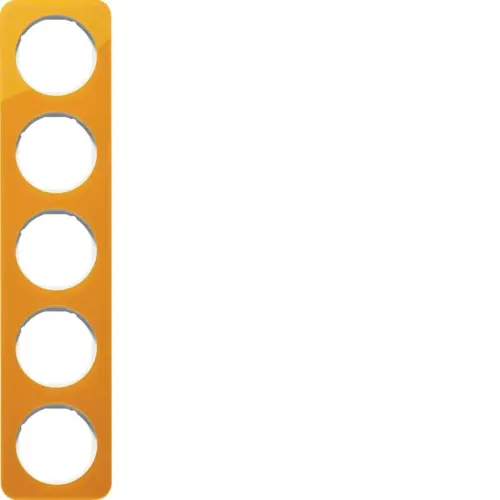 Berker 10152339 afdekraam 5-voudig R1 transparant oranje acryl wit