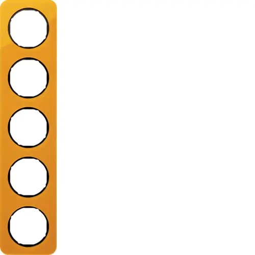 Berker 10152334 afdekraam 5-voudig R1 transparant oranje acryl zwart