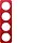 Berker 10142349 afdekraam 4-voudig R1 transparant rood acryl wit