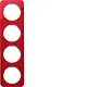 Berker 10142349 afdekraam 4-voudig R1 transparant rood acryl wit