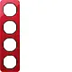 Berker 10142344 afdekraam 4-voudig R1 transparant rood acryl zwart