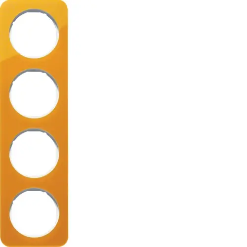 Berker 10142339 afdekraam 4-voudig R1 transparant oranje acryl wit