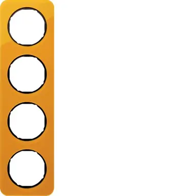 Berker 10142334 afdekraam 4-voudig R1 transparant oranje acryl zwart