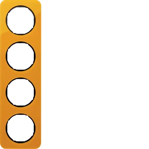 Berker 10142334 afdekraam 4-voudig R1 transparant oranje acryl zwart