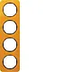 Berker 10142334 afdekraam 4-voudig R1 transparant oranje acryl zwart