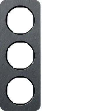 Berker 10132384 afdekraam 3-voudig R1 leisteen zwart