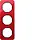 Berker 10132344 afdekraam 3-voudig R1 transparant rood acryl zwart
