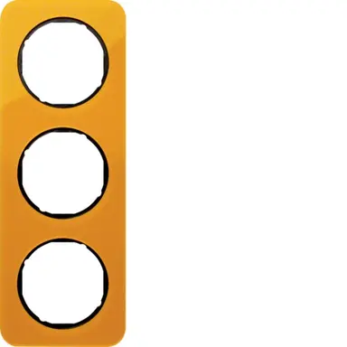 Berker 10132334 afdekraam 3-voudig R1 transparant oranje acryl zwart