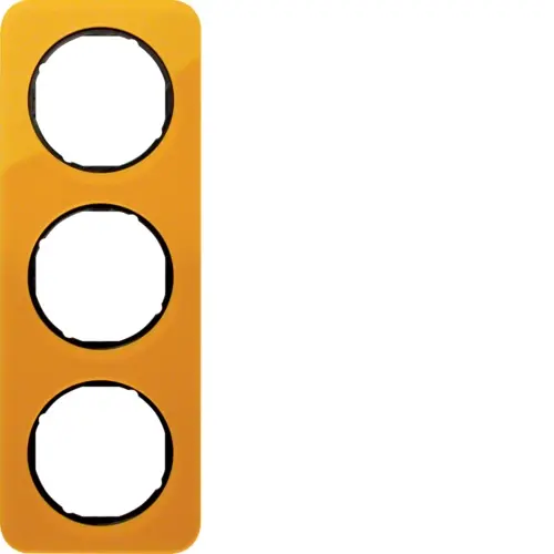Berker 10132334 afdekraam 3-voudig R1 transparant oranje acryl zwart