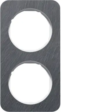 Berker 10122389 afdekraam 2-voudig R1 leisteen wit