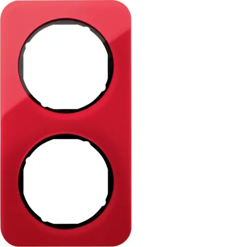 Berker 10122344 afdekraam 2-voudig R1 transparant rood acryl zwart